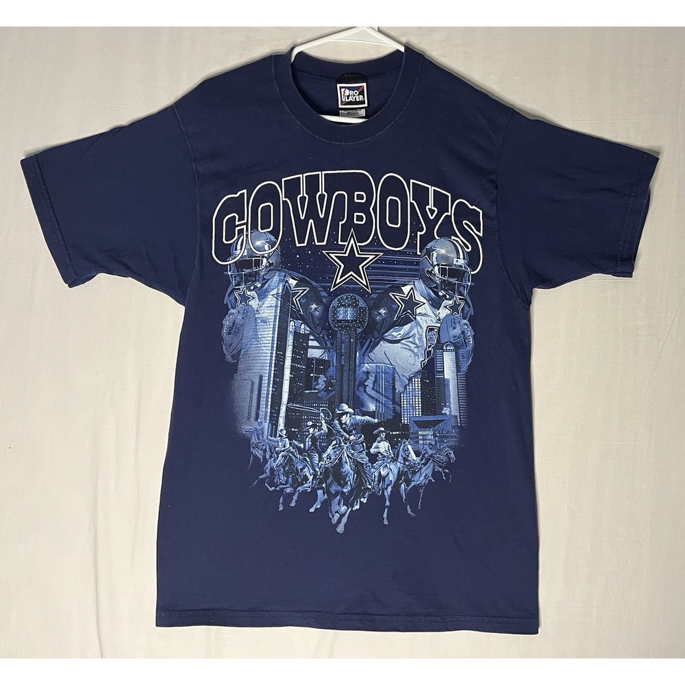 Vintage Proplayer Dallas Cowboys Graphic T Shirt Men's Medium Short Sleeve USA